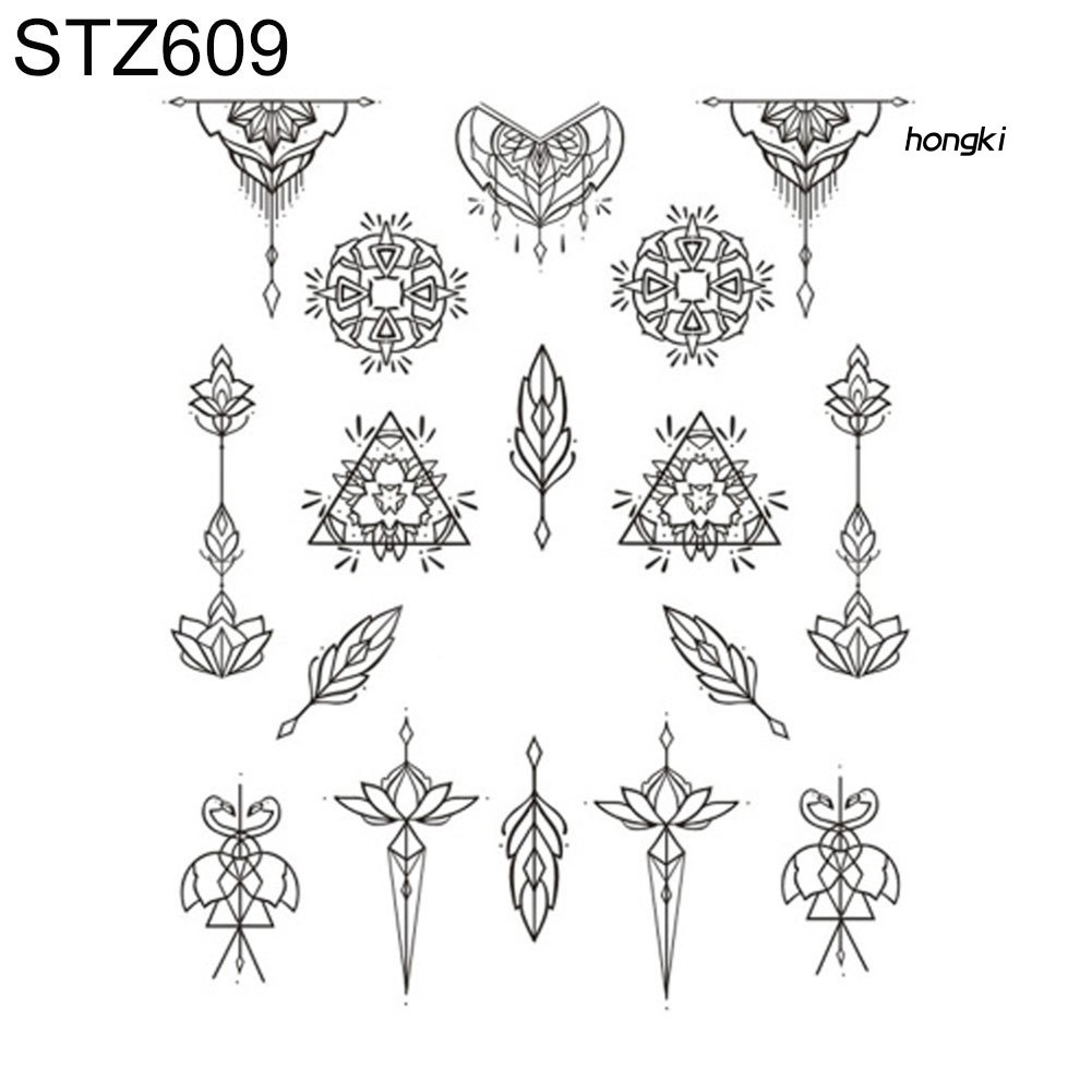 [Hàng mới về] Miếng Dán Trang Trí Móng Tay Họa Tiết Hoa Lông Vũ Đơn Giản