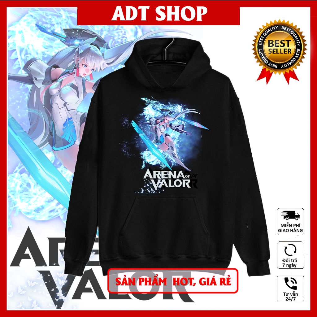 BST Áo hoodie đen liên quân mobile in hình các tướng hot độc đẹp giá rẻ