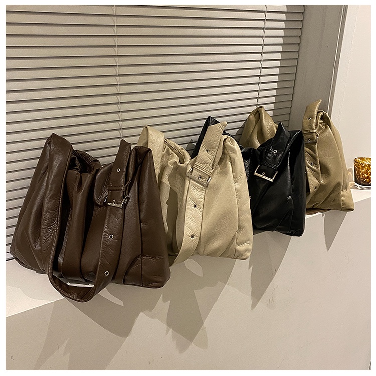 Túi Đeo JASMIN NOIR Vai Da PU Mềm Cỡ Lớn Kiểu Vintage Thời Trang Cho Nữ