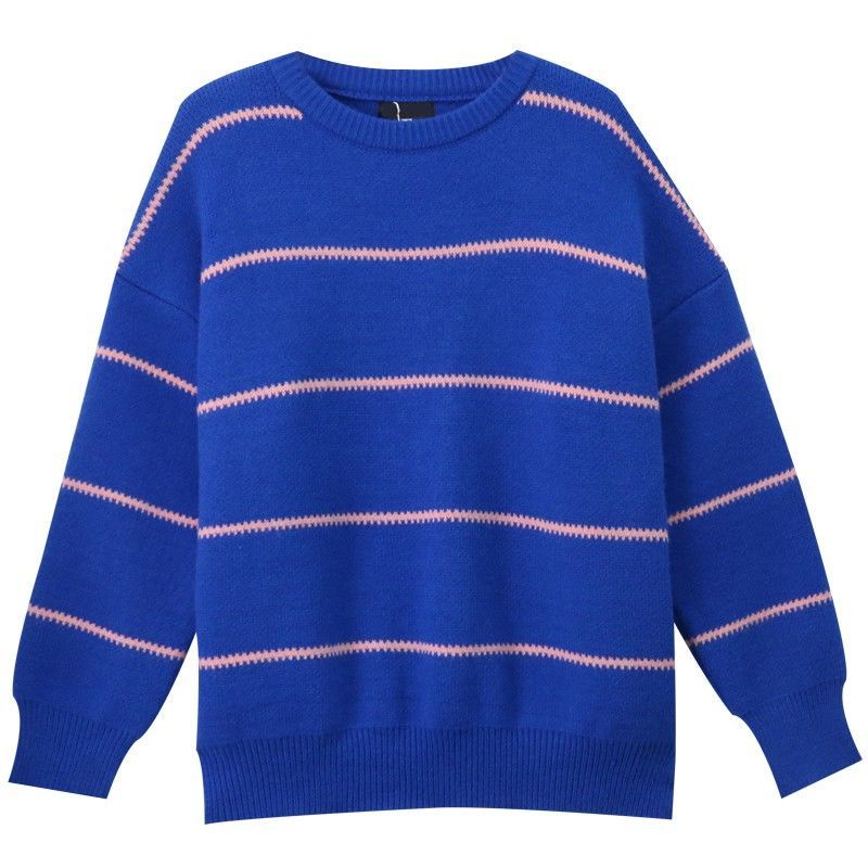 Áo Sweater Dệt Kim Dáng Rộng Kẻ Sọc Mềm Mại Thời Trang Mùa Đông 2022bf Cho Nữ