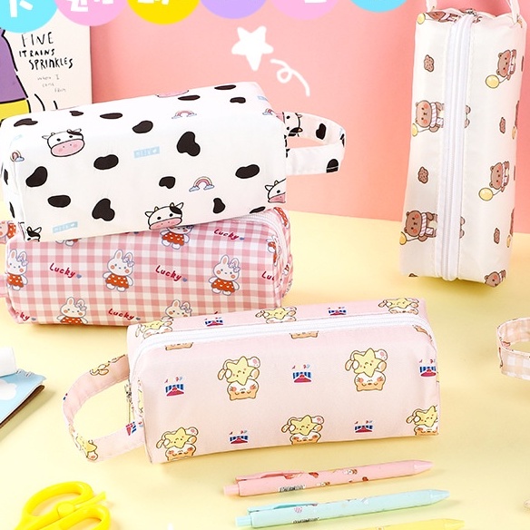 Túi Đựng Bút Đa Năng Sức Chứa Lớn Họa Tiết Hoạt Hình Phong Cách Nhật Bản Ốp