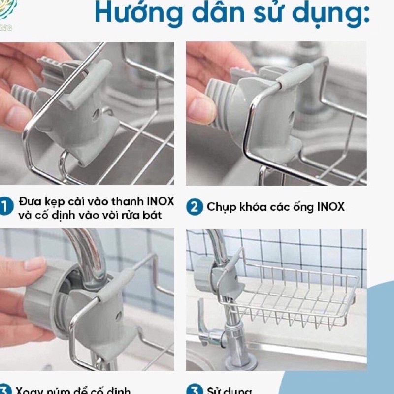 Giá Để Đồ Inox Cài Cạnh Vòi Nước Rửa Bát