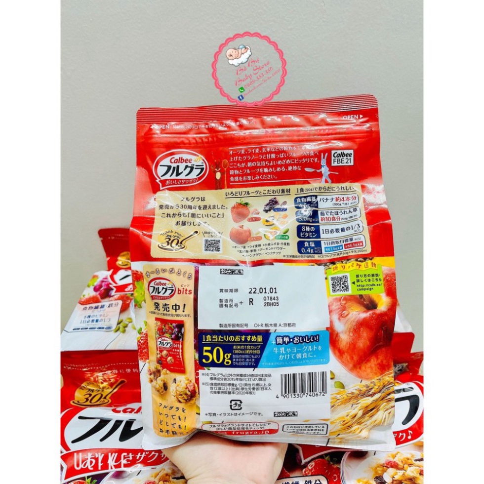 Ngũ Cốc Trái Cây Calbee Đỏ 800g Nhật Bản [HSD T5/2022] | BigBuy360 - bigbuy360.vn