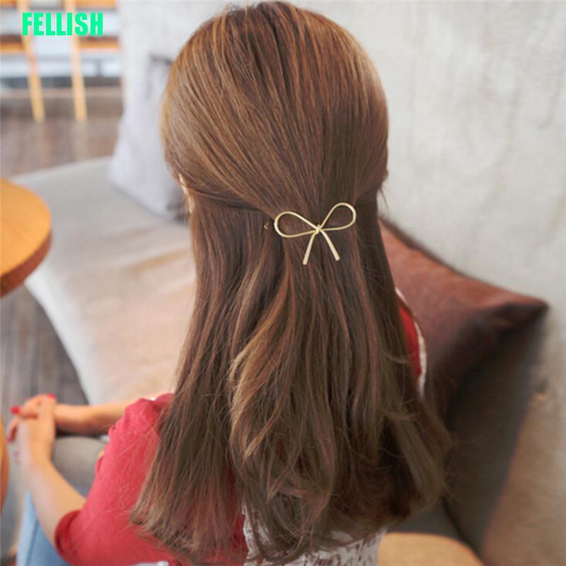 Kẹp tóc hình nơ bằng kim loại kiểu dáng thời trang phong cách vintage dành cho nữ