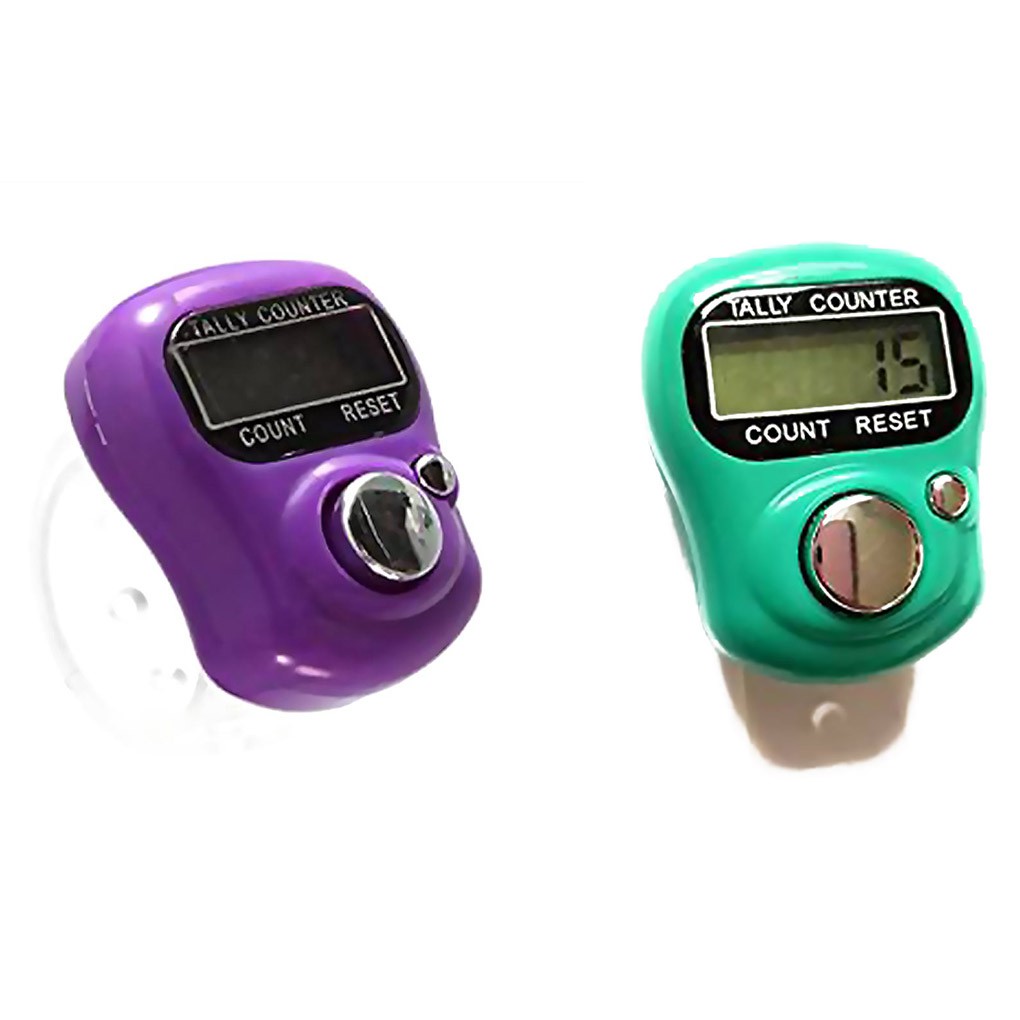 Hand Held Useful Digital Display Knitting Crochet Amigurumi Purple/Green Stich Row Tally Counter