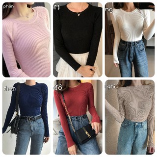Áo len tăm,len tơ ⚡️BÁN GIÁ TỐT⚡️ Tay dài, cổ 3p nữ xuất Xịnn