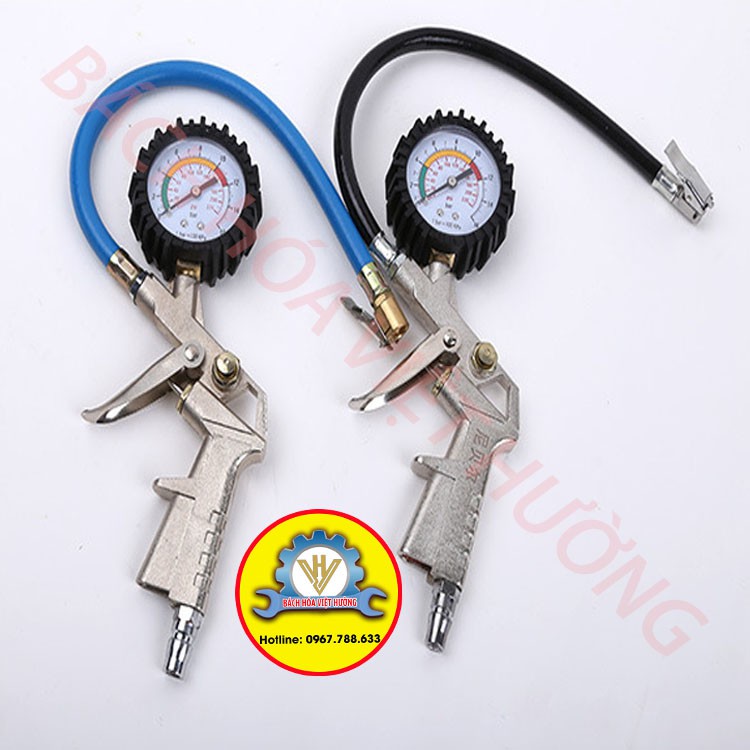 Súng Bơm Hơi  Ô Tô Xe Máy Có Đồng Hồ Đo Áp Suất