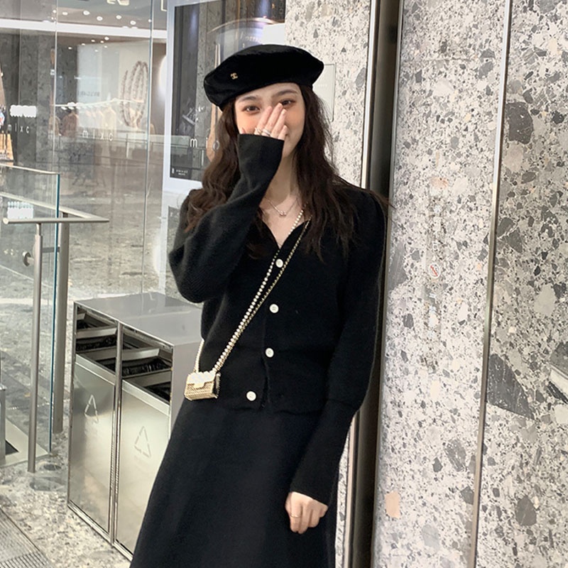 【ZHELIHANGFEI】Áo sơ mi dệt kim V - áo len gió tay dài cổ