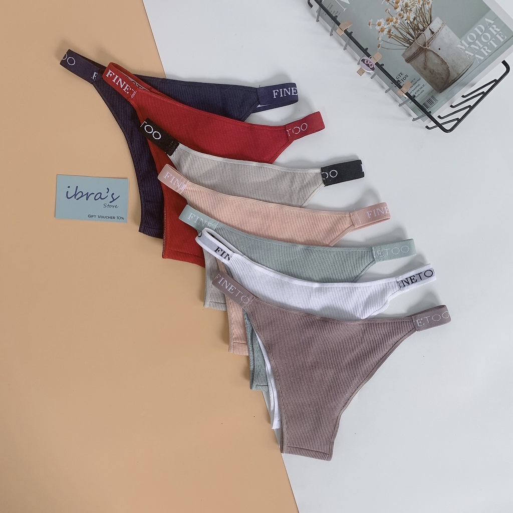 iBRA's Store Quần lót lọt khe nữ sexy dây hông cotton trơn thoáng khí Đồ lót cạp thấp gợi cảm vải mềm mại thoáng khí