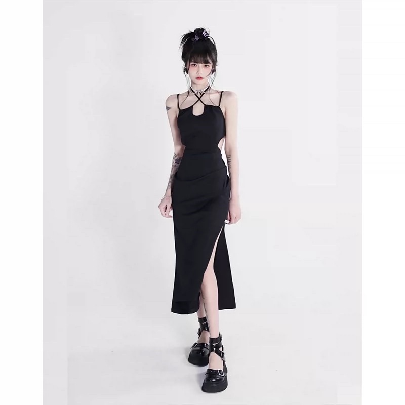 Đầm dây đen body cá tính thiết kế độc đáo - hàng order Taobao shop uy tính cam kết chất lượng