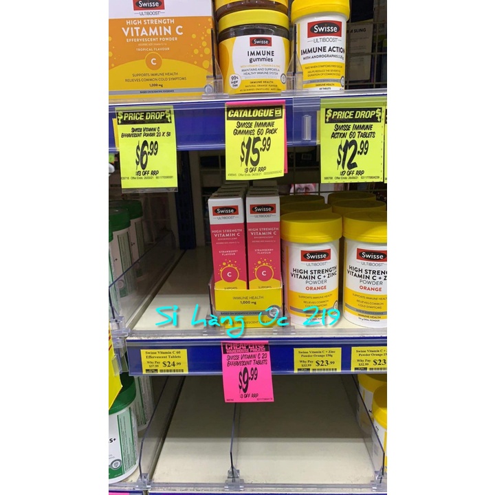 Viên sủi vitamin C Swisse Ultiboost High Strength Vitamin C Effervescent 20v