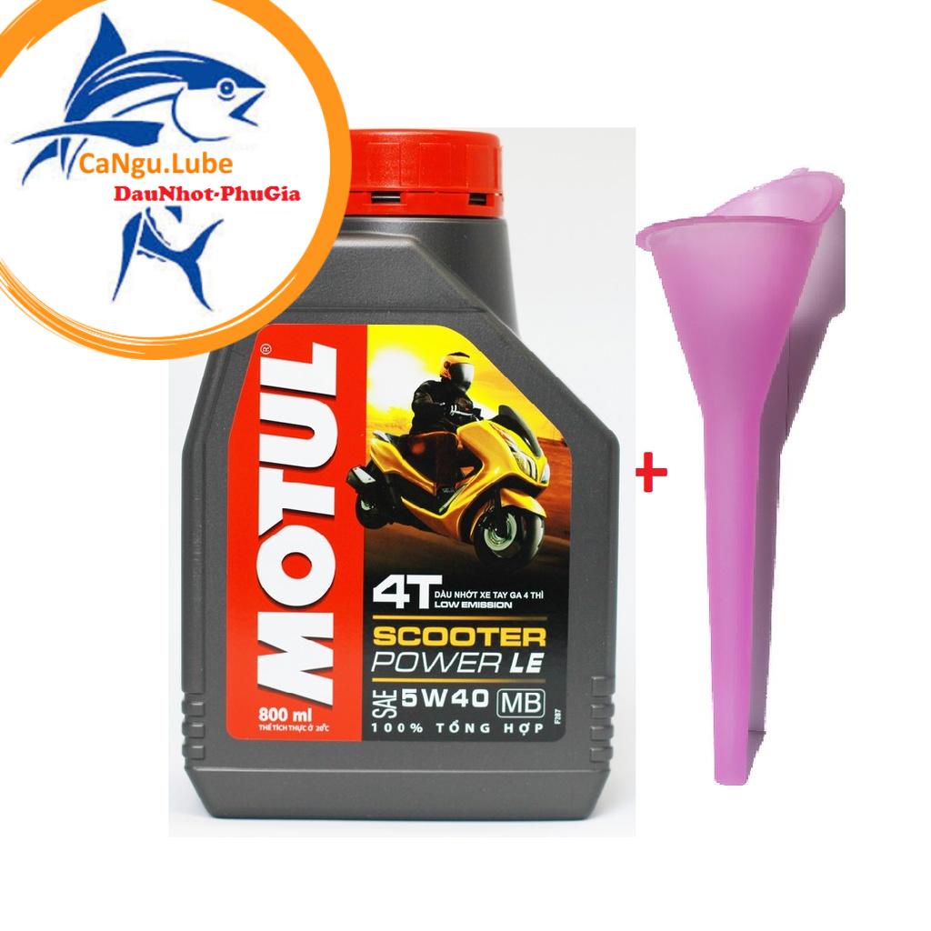 [Nhớt+Phễu] Nhớt Xe Tay Ga MOTUL SCOOTER POWER LE 5W40 chai 800ml, nhớt xe ga Motul vàng cao cấp 5W40-DauNhot-PhuGia