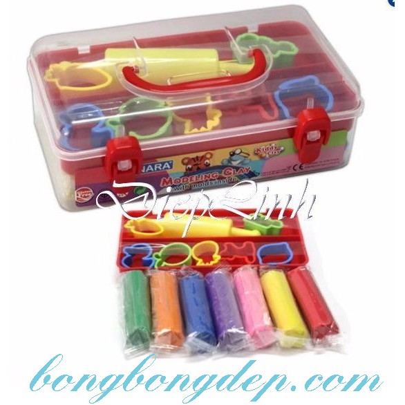 Hộp Đất Nặn Kiddy Clay - 7 Màu Kèm Khuôn