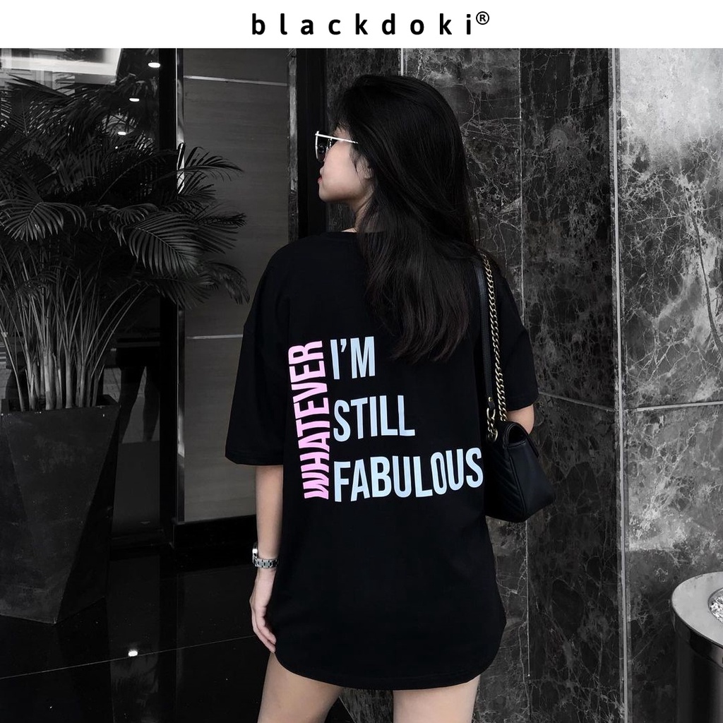 Áo thun nữ BLACKDOKI-Whatever , áo phông form rộng tay lỡ cá tính chất cotton dày dặn basic