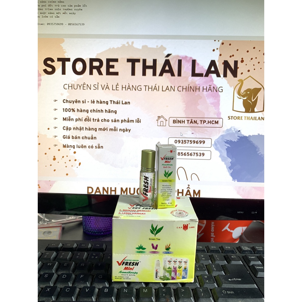 [CHÍNH HÃNG] Dầu Bi Lăn VFRESH 4ml đủ mùi hương Đỏ - Xanh Dương - Xanh Lá - Vàng - Tím