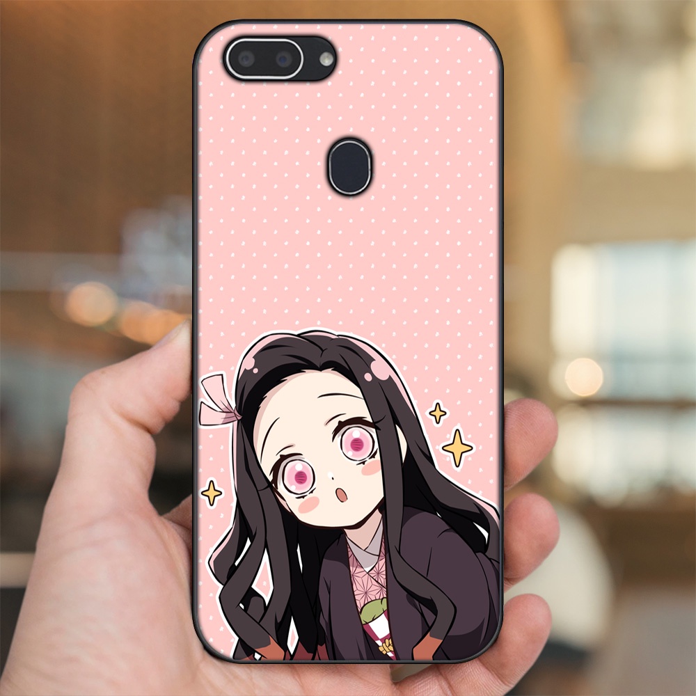 Ốp lưng Realme 2 viền đen in hình Nezuko Kimetsu no Yaiba