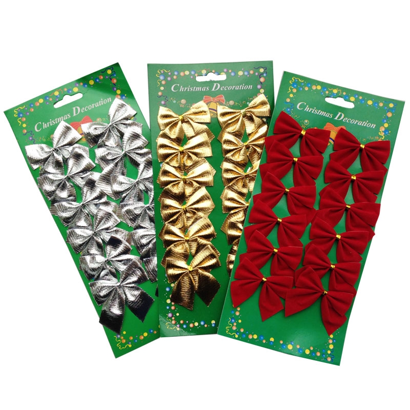 Bộ 12 Nơ Trang Trí Cây Thông Noel