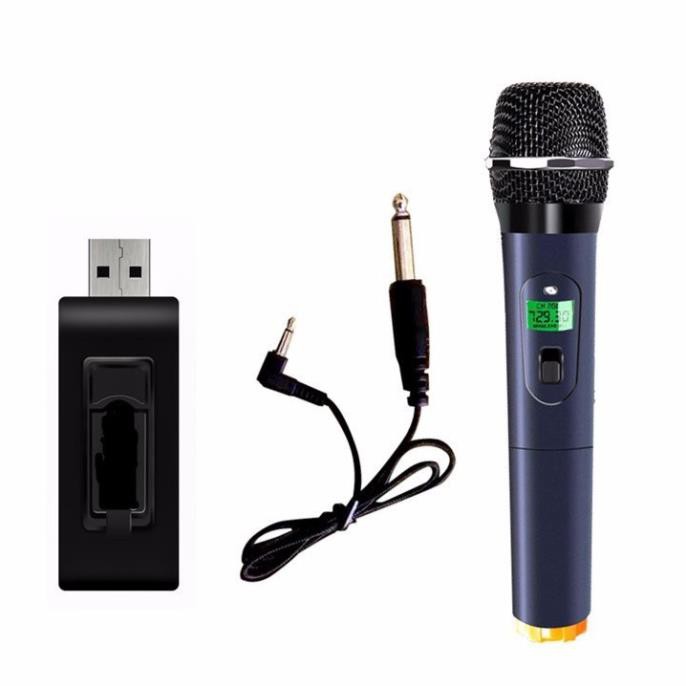 Micro Karaoke không dây v12 + V10 cho loa kéo Daile / Aige / Zansong / Shuae V12 có màn hình LCD