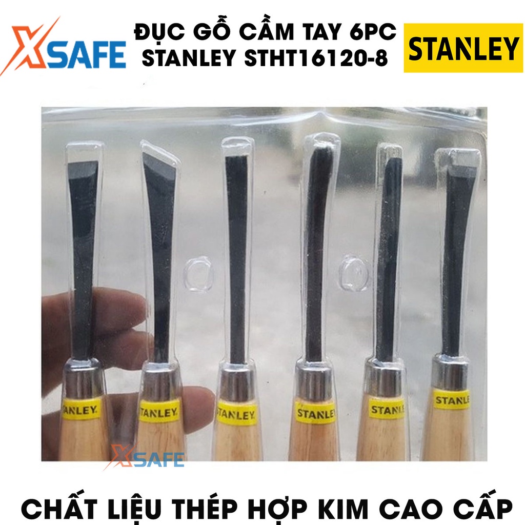 Bộ 6 đục gỗ cầm tay STANLEY STHT16120-8  Mũi đục gỗ đa kích thước, thiết kế nhỏ gọn, hợp kim thép cao cấp, không gỉ