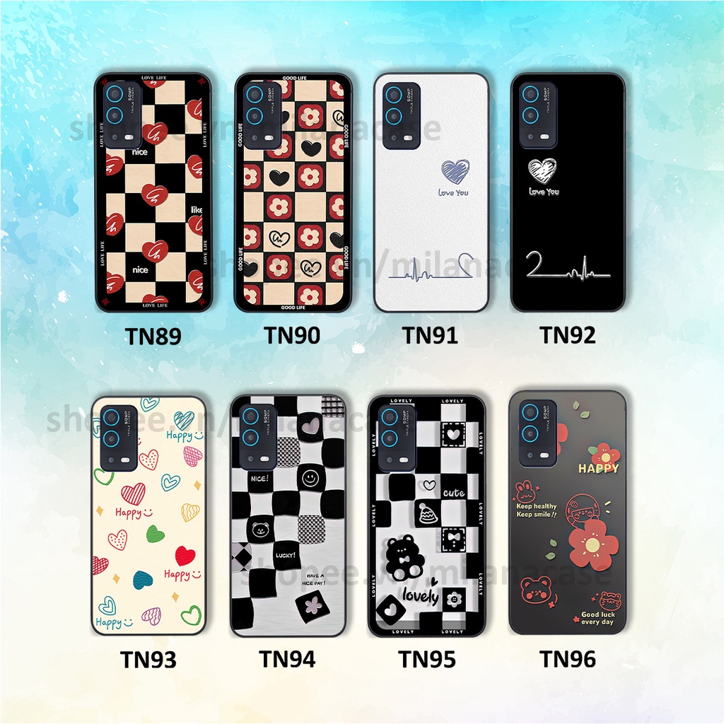 Ốp Oppo A54 / A55 in hình caro trái tim siêu đẹp, siêu nét đầy phong cách cá tính