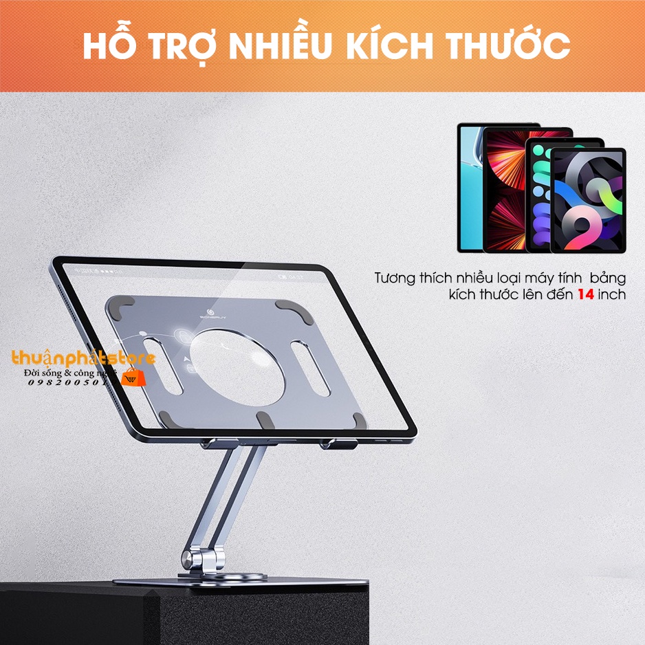 Giá Đỡ Máy Tính Bảng, Ipad, Điện Thoại L04Mini - Hợp Kim Nhôm Xoay 360 Độ - Có Thể Gập Lại