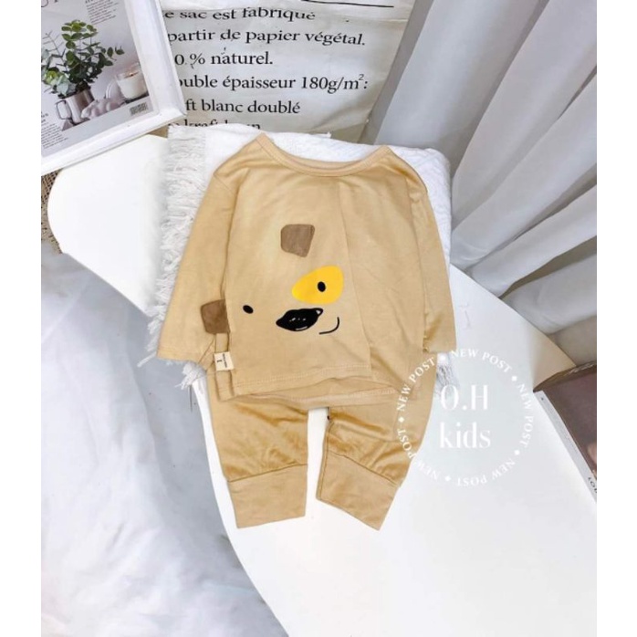 Set Bộ Dài Tay KWOO thun lạnh hình thú cho bé