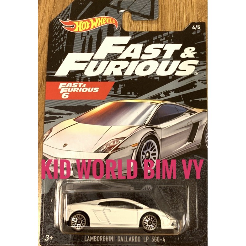 Xe mô hình Hot Wheels Fast & Furious Series 2020 Lambor Gallardo LP 560-4 GJV60.