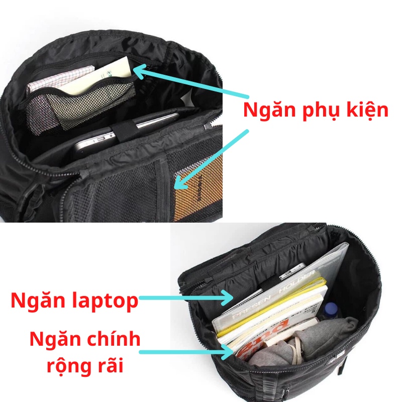 Balo laptop nam NEWERA màu đen basic đi làm, du lich chống nước nhiều ngăn phong cách thể thao QASA