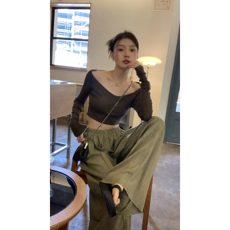 Bộ Áo Thun Tay Dài / Quần Ống Rộng / Quần Ống Rộng Chống Nắng Mỏng Và Mỏng Cho Nữ