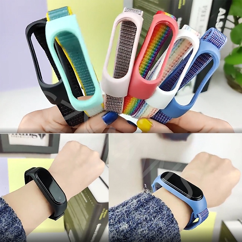 Dây Đeo Thay Thế Bằng Nilon Thoáng Khí Nhiều Màu Sắc Cho Xiaomi Mi Band 6 5 4 3 Xiaomi Mi Band3 Mi Band4 or Mi Band5 / Mi Band6