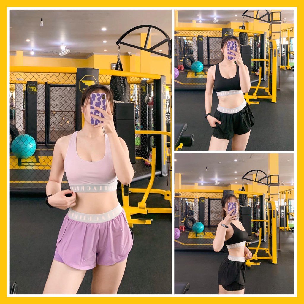 Áo Bra Tập Gym Nữ Chéo Lưng Phối Cạp Chữ INFLACHI [ĐỒ TẬP GYM NỮ]