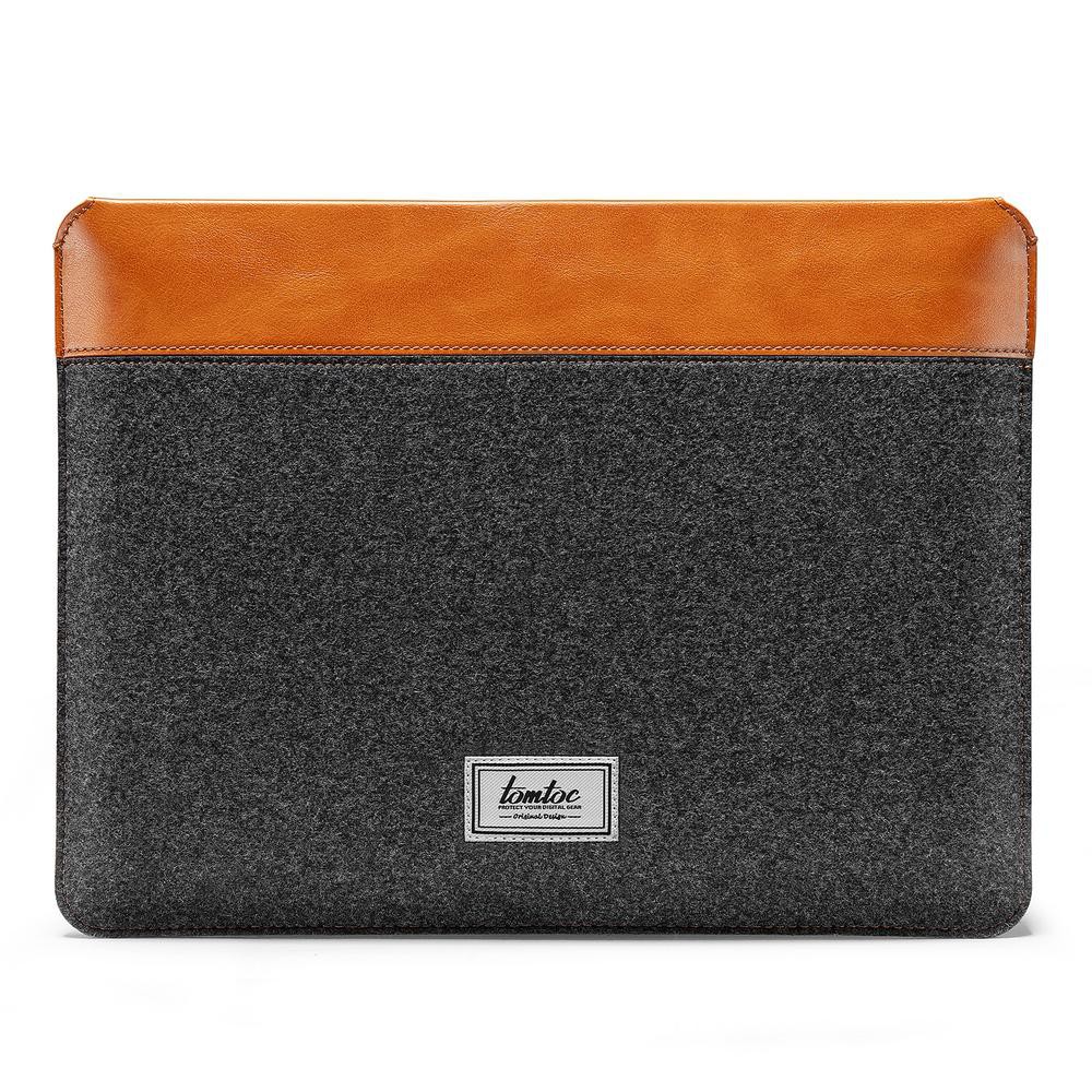 Túi chống sốc Tomtoc (USA) Felt &amp; PU Leather cho Macbook Pro/Air 13/15/16inch - (H16) - Phân Phối Chính Hãng