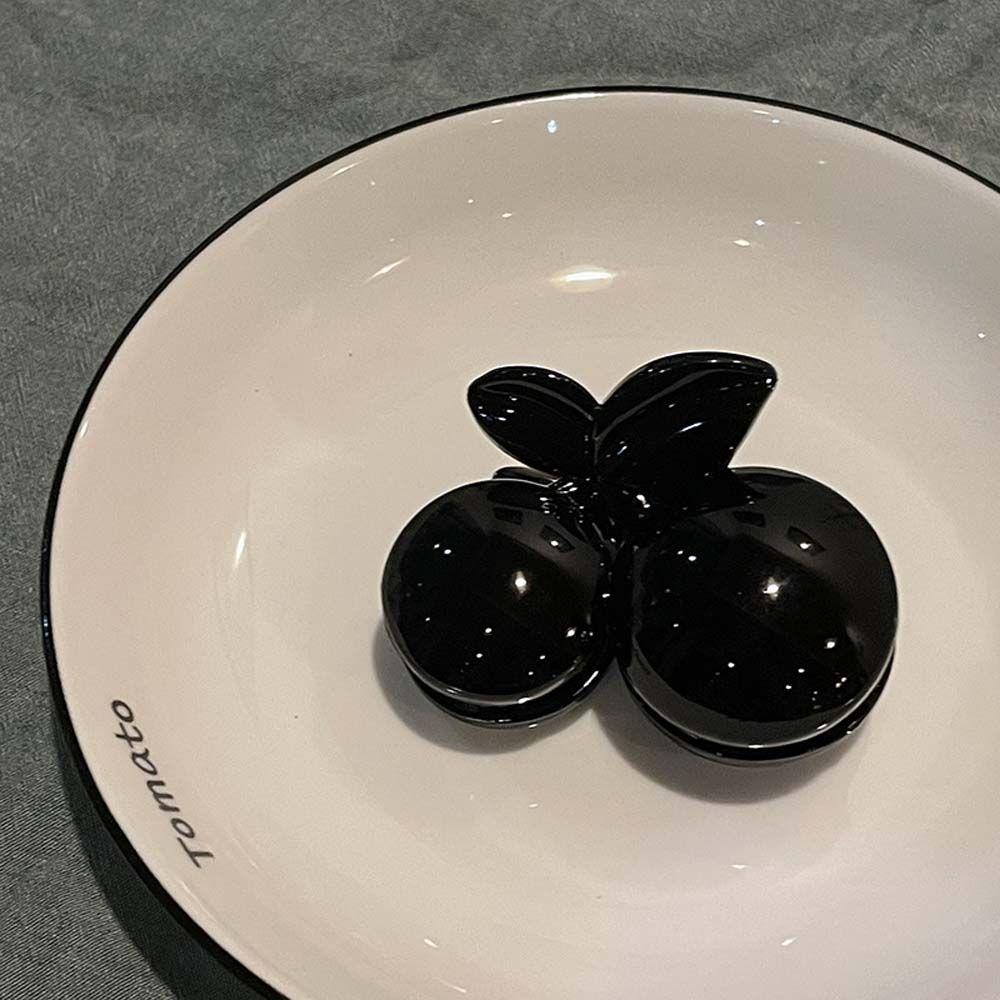 IVORY Kẹp Tóc Màu Đen / Cà Phê / Trắng Hình Quả Cherry Thanh Lịch Dành Cho Nữ