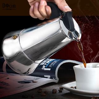 【Ready Stock】 Stainless Steel Italian Top Moka Espresso Cafeteira Expresso Percolator 2/4/6/9/12 Cups Stovetop Coffee Maker Moka Pot 【Doom】