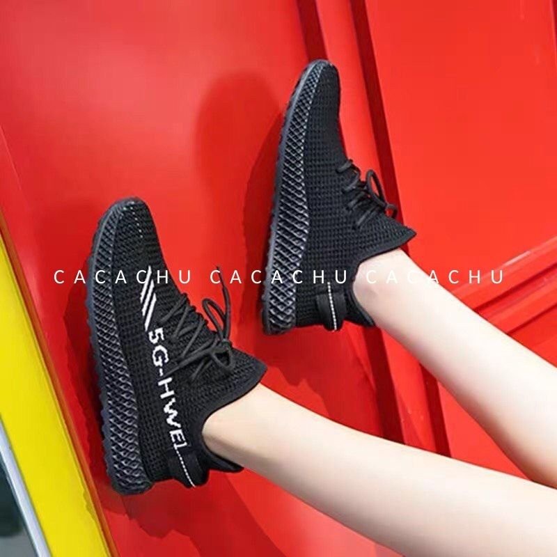 Giày thể thao nữ sneaker WEI 5G đẹp hot trend 2021 chạy bộ CACACHU G002, đế đan siêu êm vải thoáng khí thời trang giá rẻ