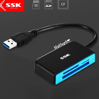 Đầu đọc thẻ đa năng 3.0 SSK SCRM330 - đọc thẻ TF/SD/CF (Đen)