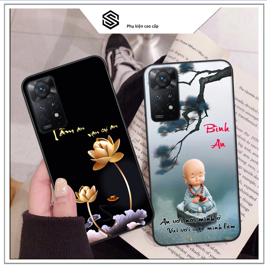 ỐP lưng kính 3D REDMI NOTE 11 - 11 PRO, ỐP điện thoại in hình chú tiểu phật