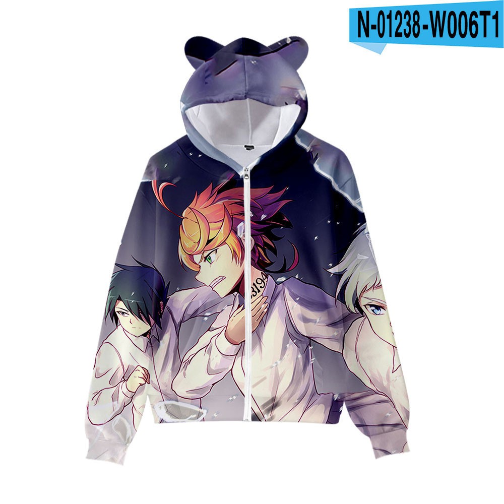 Áo Khoác Hoodie Có Khóa Kéo Hình Tai Mèo Dễ Thương Cho Bé