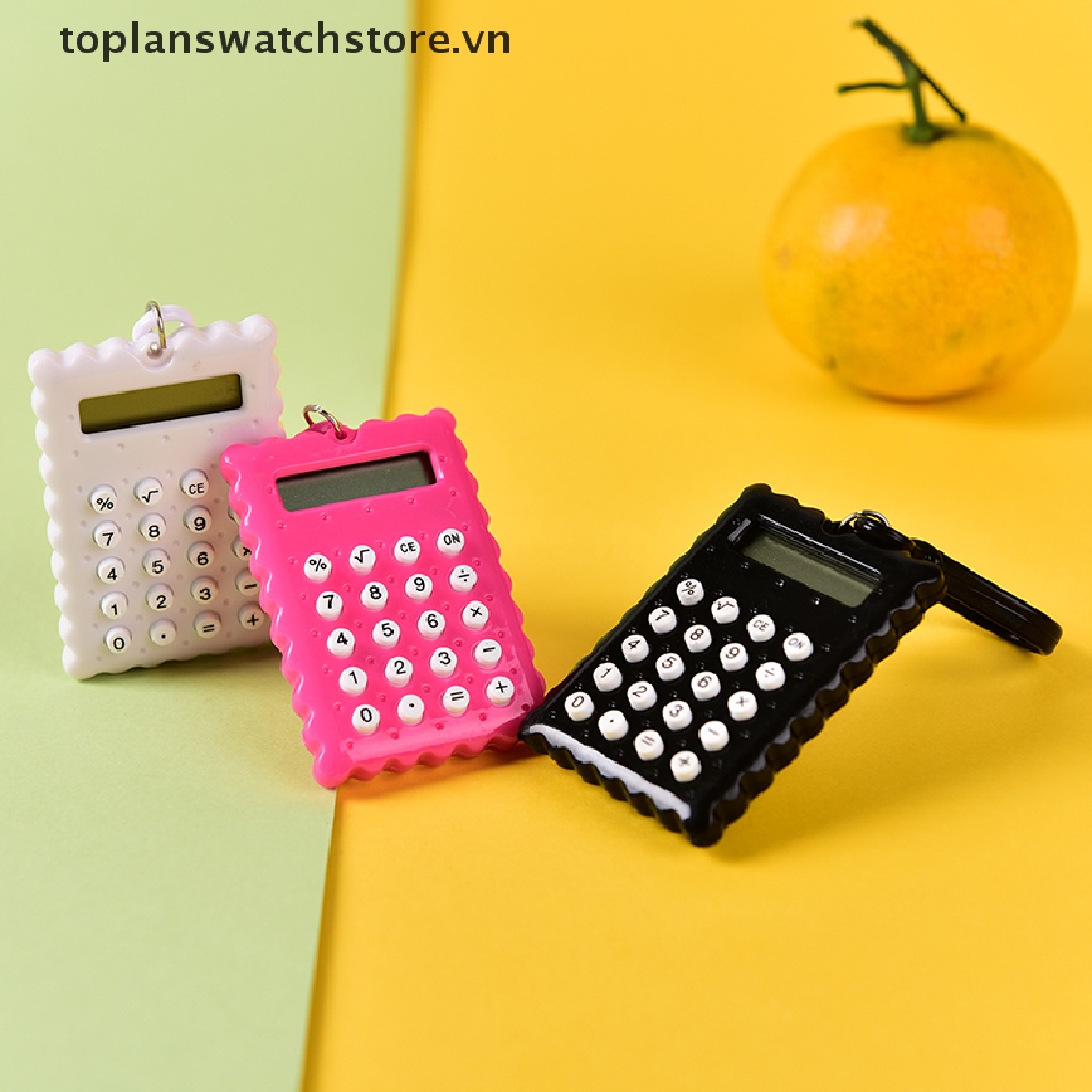 Móc Khóa Hình Máy Tính 8 Chữ Số Mini Bằng Nhựa Màu Sắc Ngẫu Nhiên
