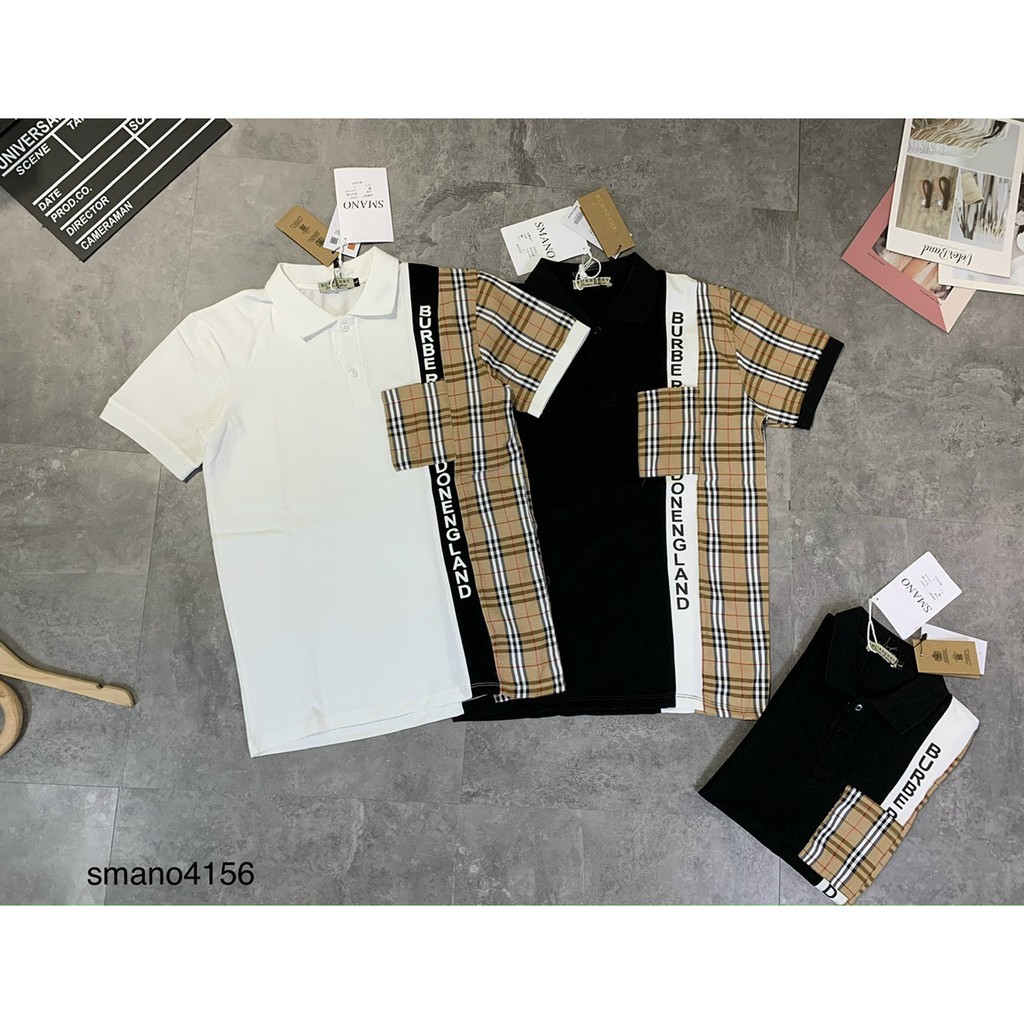 Áo Polo Burberry phối caro phong cách cho nam nữ