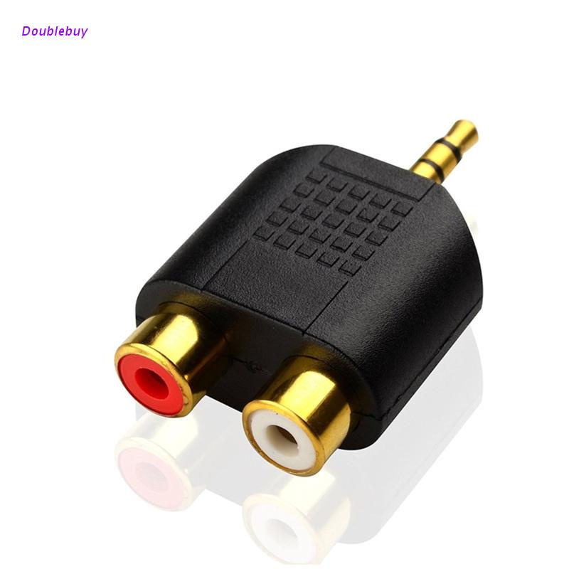 Đầu Nối Âm Thanh Mạ Vàng Từ 3.5mm Sang 2RCA  Female