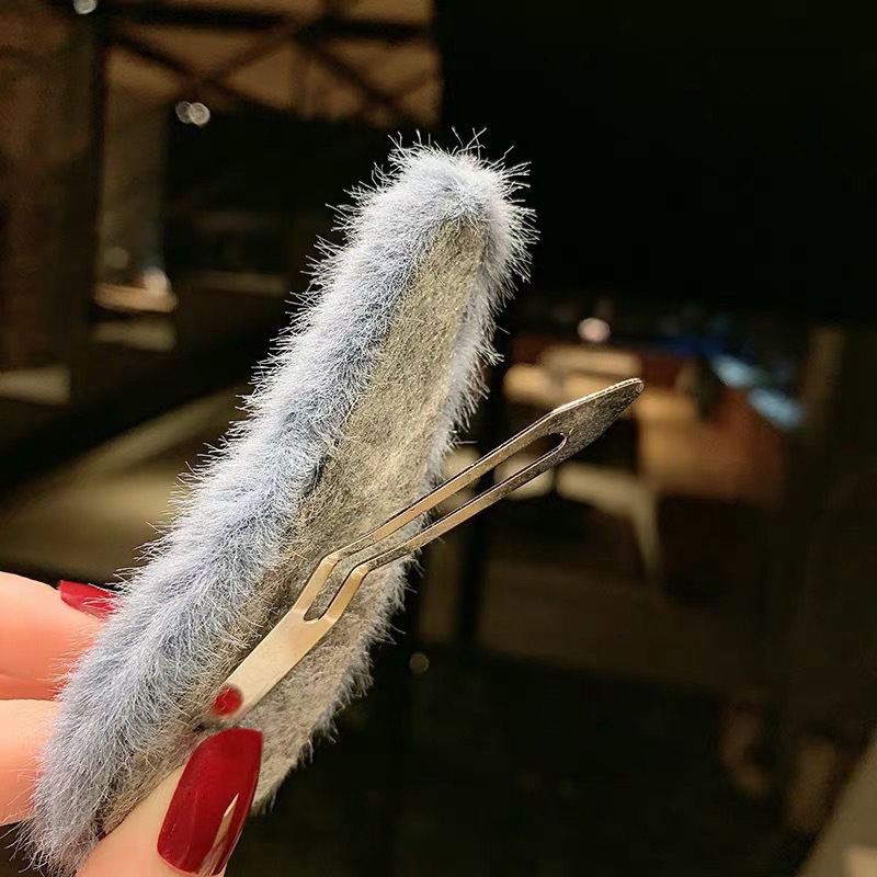 Kẹp Tóc Phối Lông Phong Cách Hàn Quốc Đáng Yêu Cho Nữ