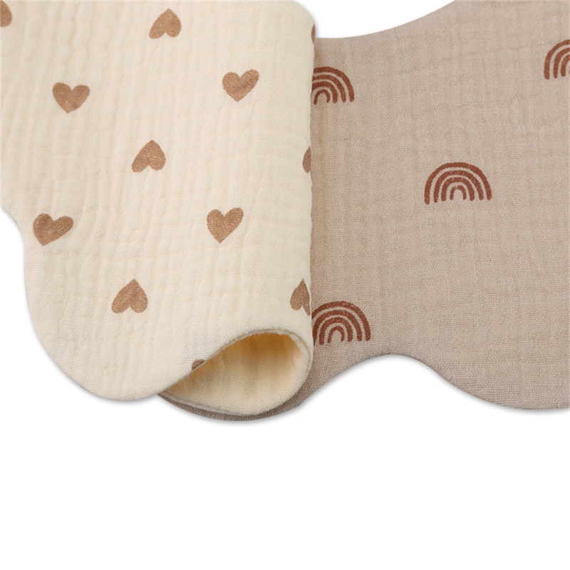 Yếm Ăn Vải Cotton Thoáng Khí Xoay 360 Độ In Hoạt Hình Xinh Xắn Cho Bé