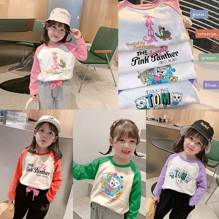 Áo Thun Cotton Cổ Tròn In Hoạt Hình Phong Cách Mới 2022 Cho Bé Gái
