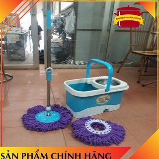 BỘ CHỔI LAU NHÀ 360 ĐỘ CÓ BÁNH XE TẶNG KÈM  BÔNG LAU HÀNG VIỆT NAm
