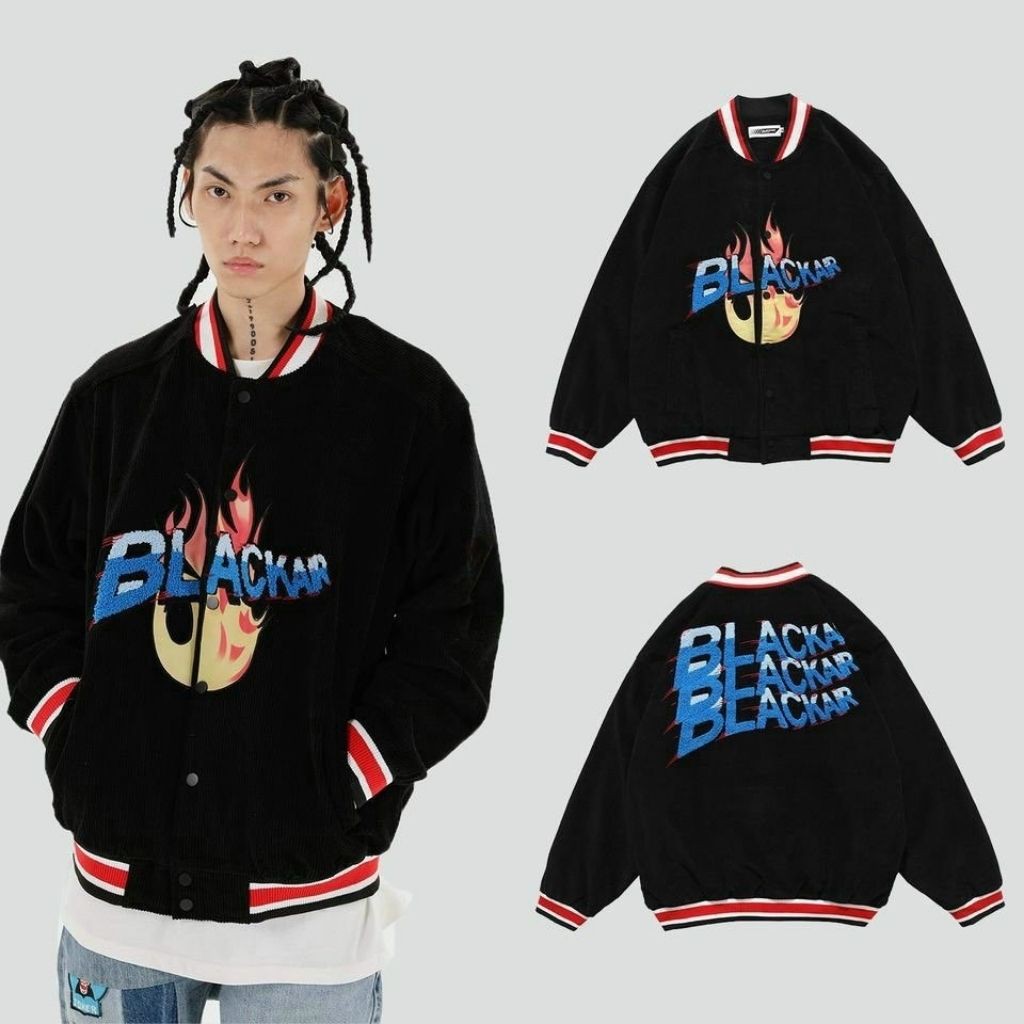 Áo bomber nhung tăm unisex form rộng ulzzang áo khoác street style hottrend nam nữ BLACKAR AKNT003 LECHAU mềm mịn