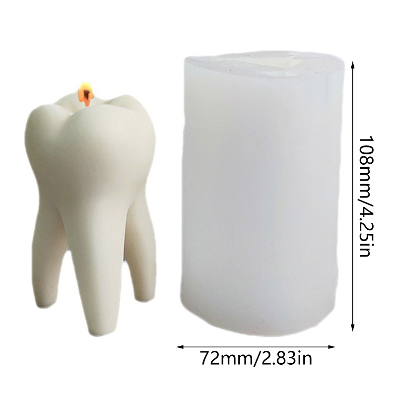 Khuôn Làm Xà Phòng / Nến Handmade Hình Chiếc Răng 3D Bằng Nhựa Resin Độc Đáo DIY