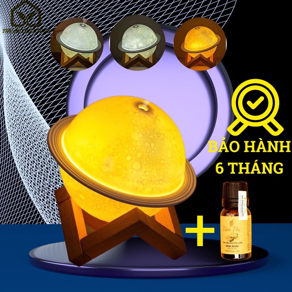 💦BH 6 THÁNG💦 Máy Xông Tinh Dầu Hình Mặt Trăng Trụ Tròn  , Phun Sương Tạo Ẩm - Khử Mùi