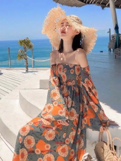 ĐẦM MAXI HOA BẸT VAI (KÈM HÌNH THẬT)