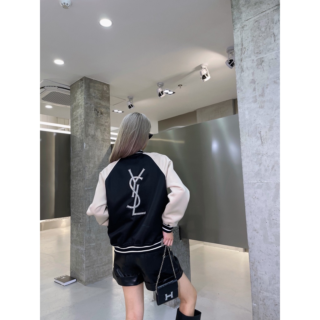 Áo khoác bóng chày nữ thời trang cao cấp YSL phong cách thể thao,cá tính